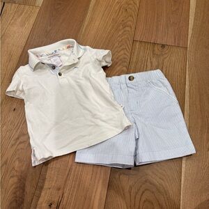Tommy Bahama 2T White Polo Shirt and Striped Shorts Set